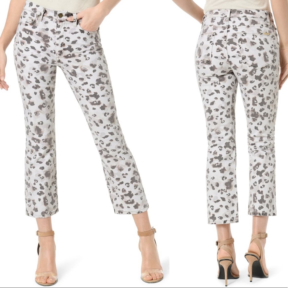 Joe’s high rise leopard print ankle jeans